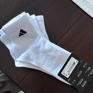 Adidas Men's White Athletic Crew Socks